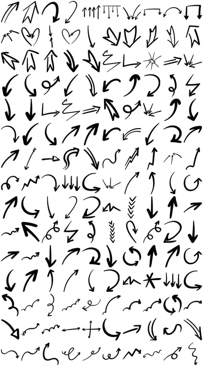 150 Hand-Drawn Arrows