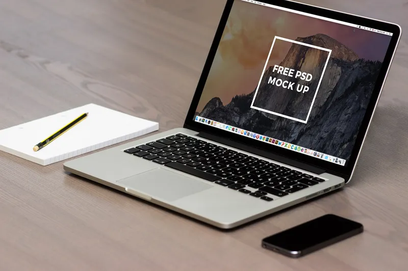 2 Free PSD MacBook Pro Mockup