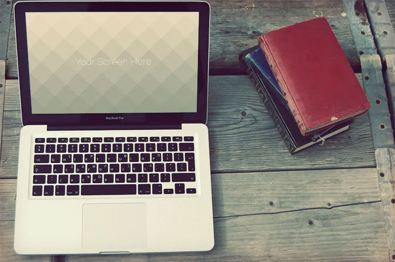 4 Vintage MacBook PSD Mockups