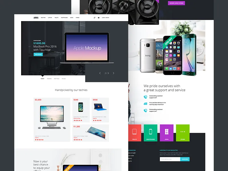 Arima Free PSD Ecommerce Landing Page