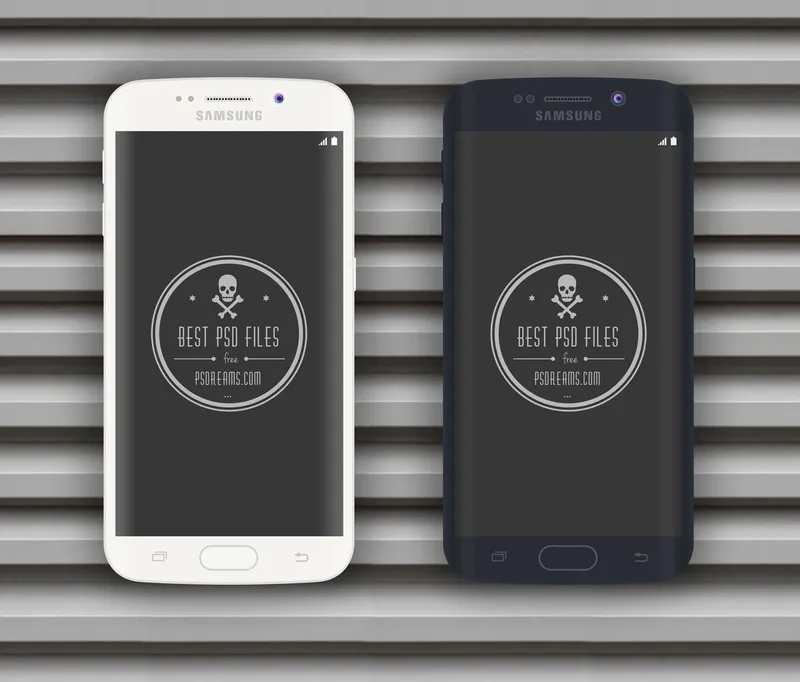 Black and White Samsung Galaxy S6 Edge PSD