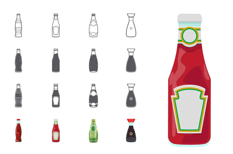 Bottles Icons Free PSD and AI