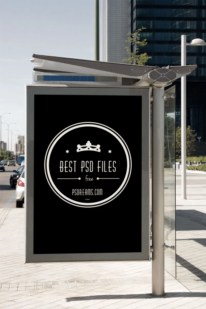 Bus Stop Billboard Mockup