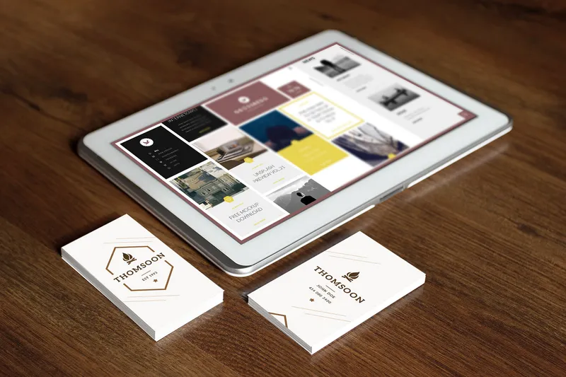 Business Card Tablet Free Mockup