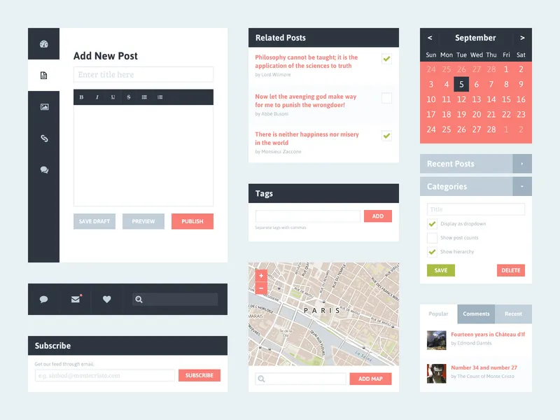 Flat Blog UI Kit