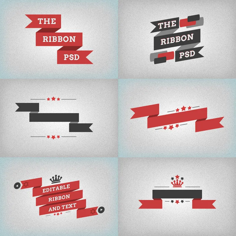 Flat Free PSD Ribbons