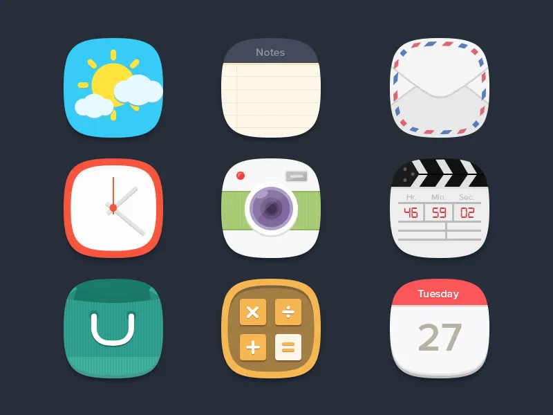 Flat Icons PSD