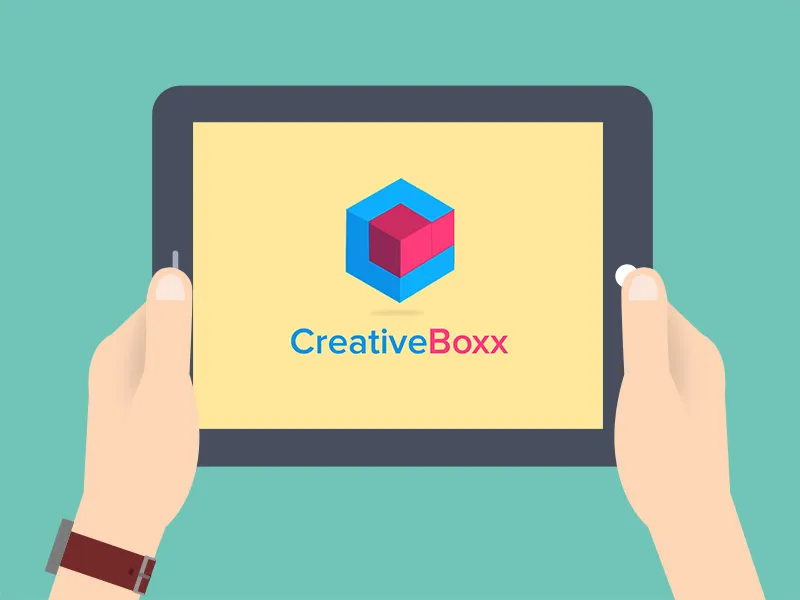 Flat iPad Hand Mockup PSD