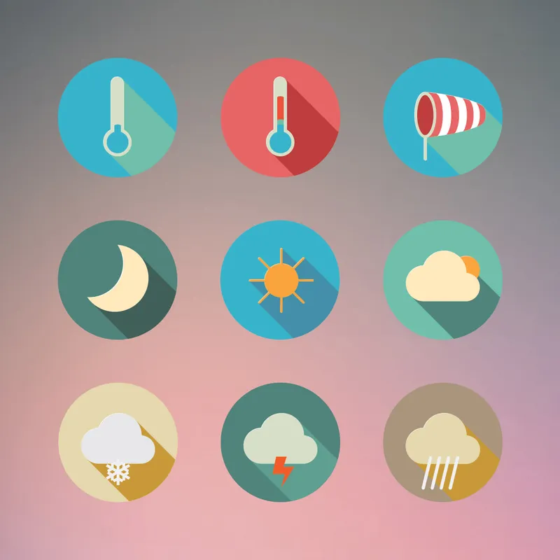 Flat Weather PSD Icon Pack