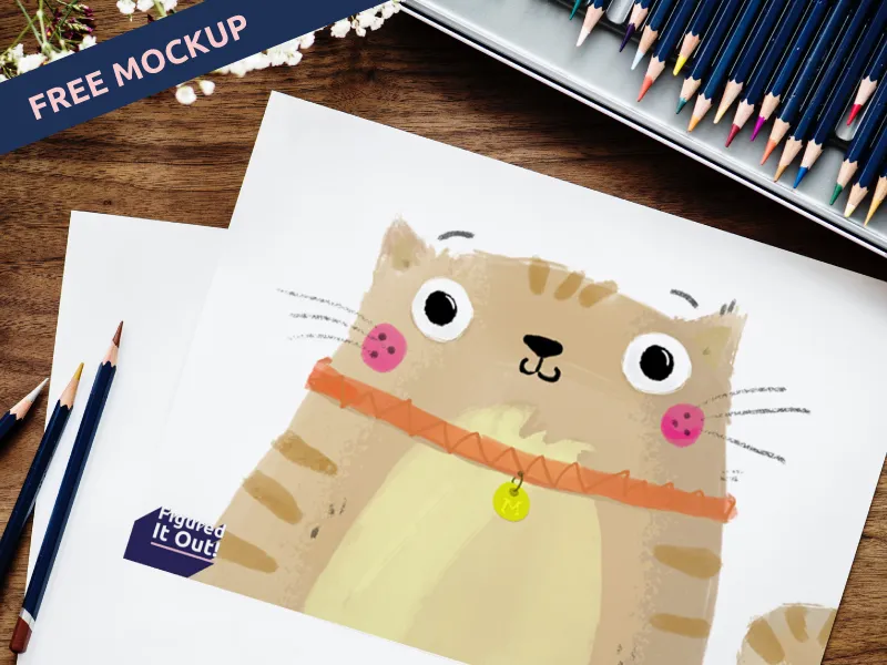 Free Art Book Sketch Mockup