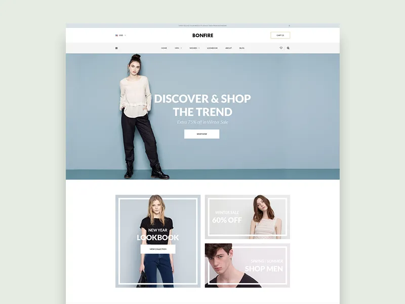 Free e-commerce layout PSD