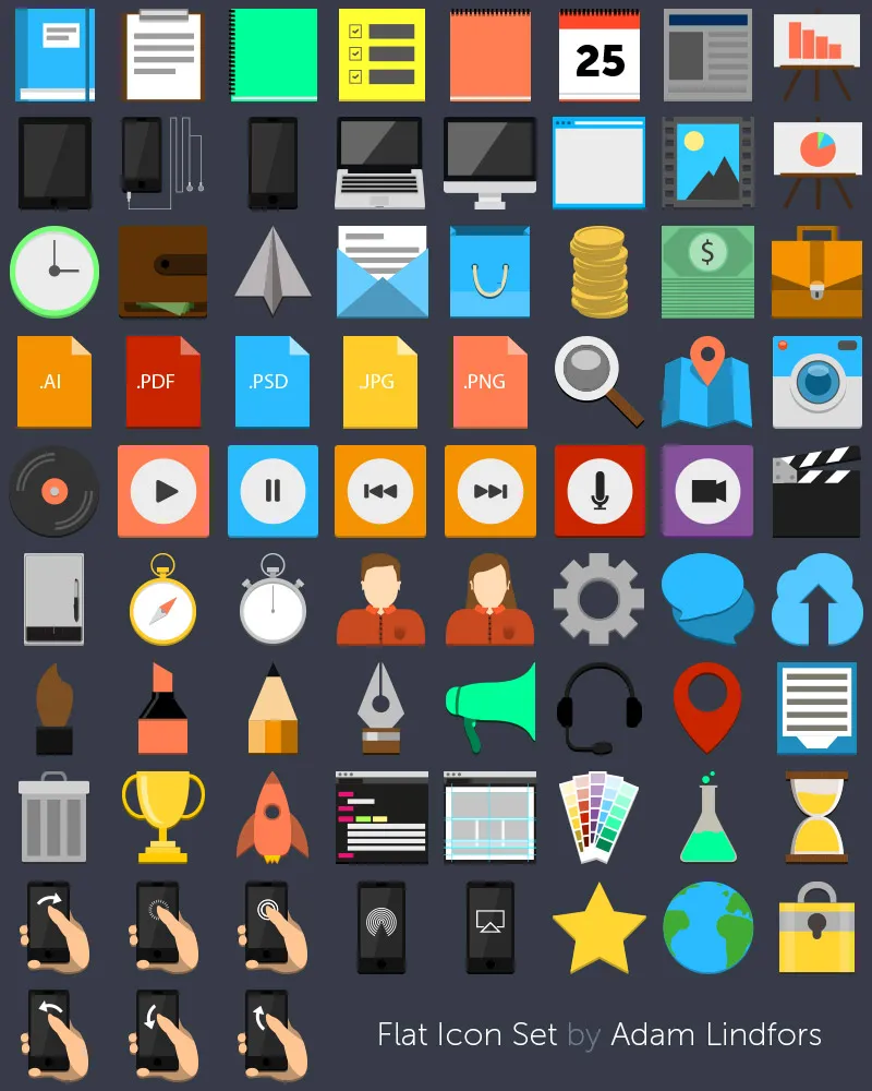 Free Flat Vector Icon Set