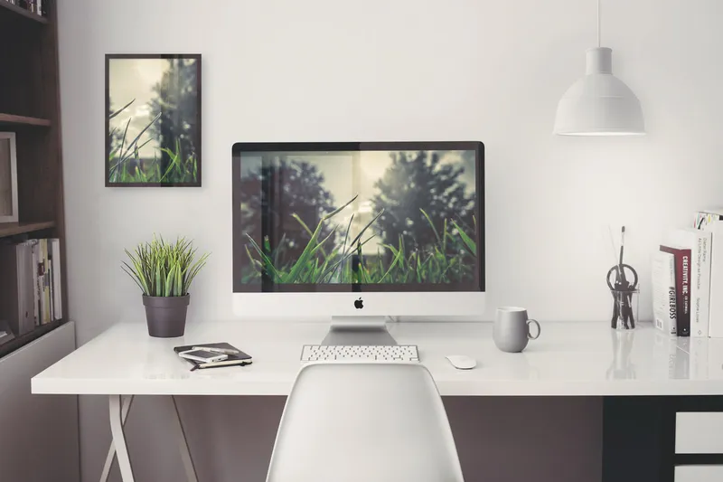 Free iMac Home Office PSD Mockup