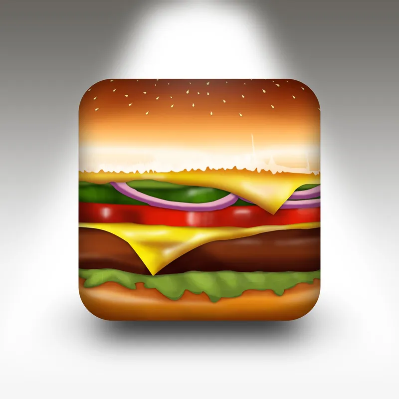 Free PSD Burger App Icon