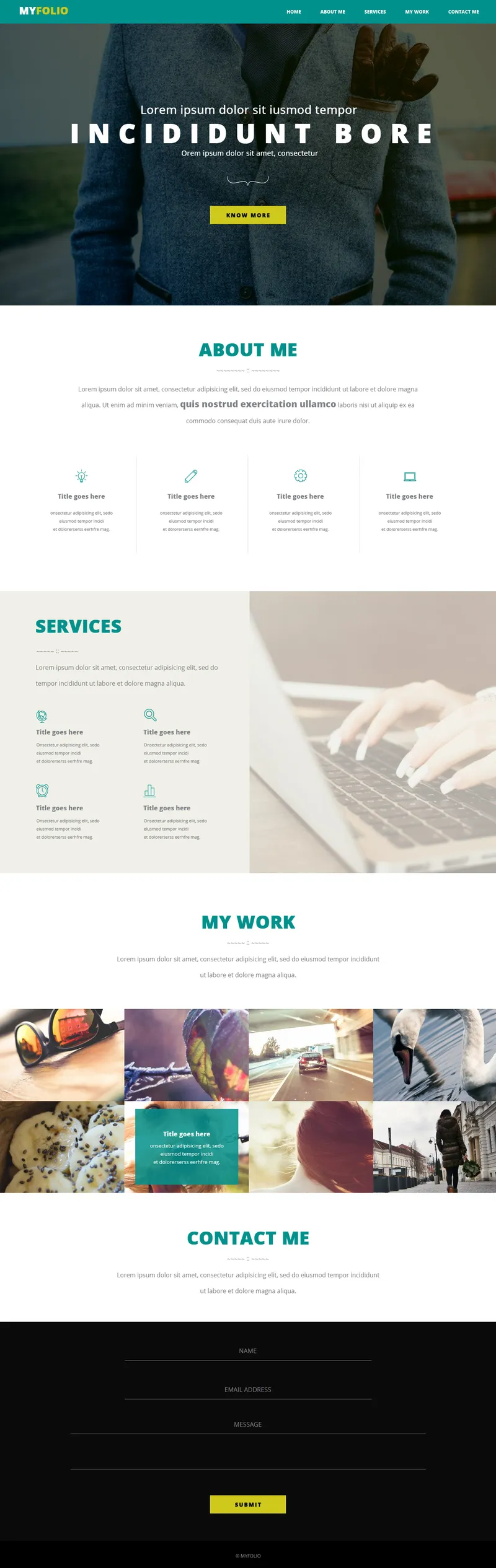 Free PSD One Page Layout