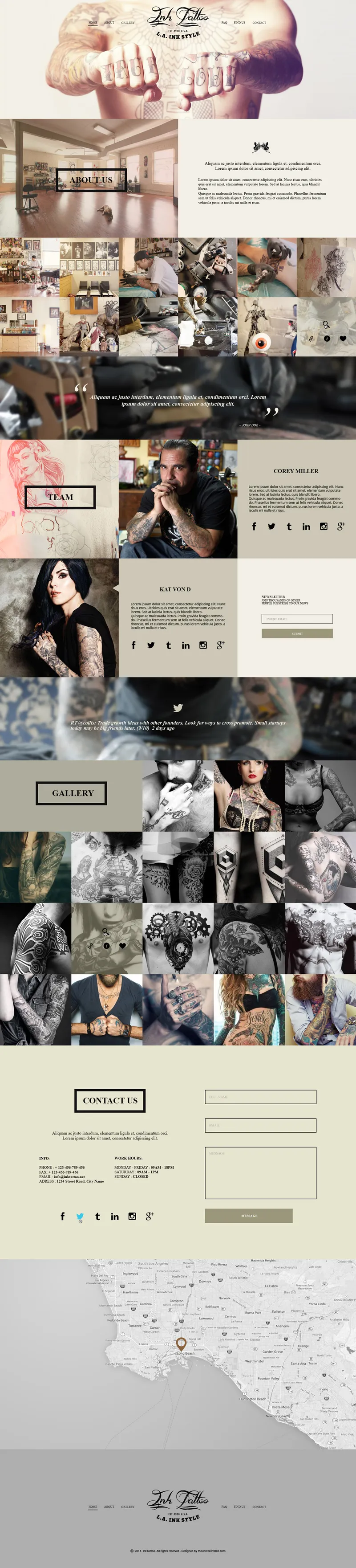 Free PSD One Page Template