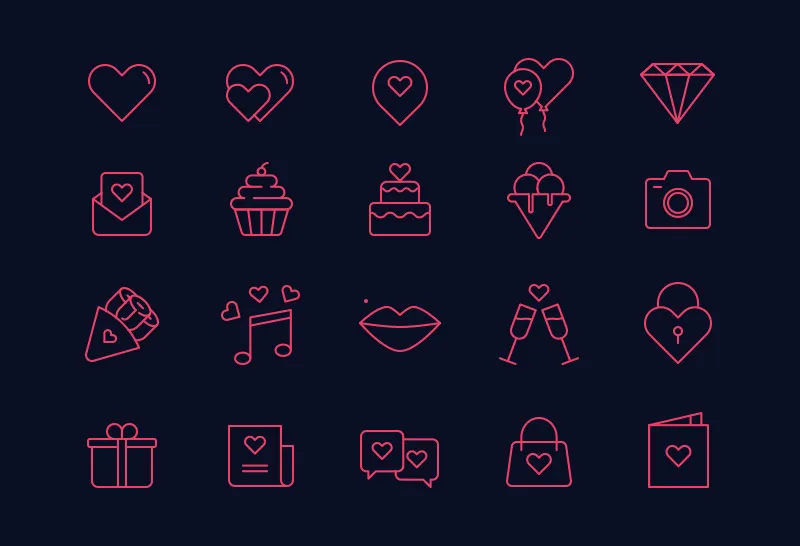 Free Saint Valentines Icon Set