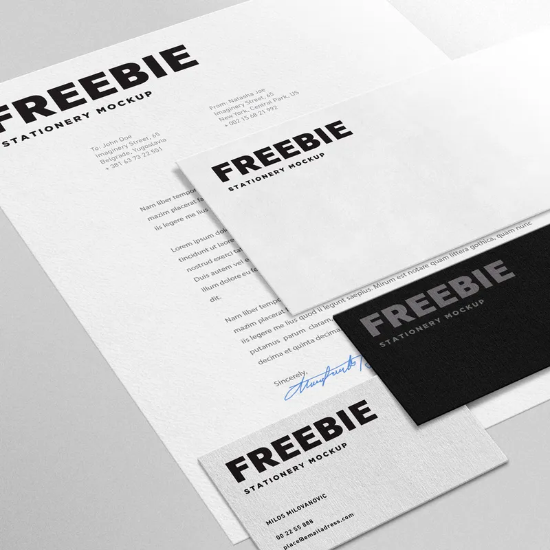 Free Stationery Mockup PSD