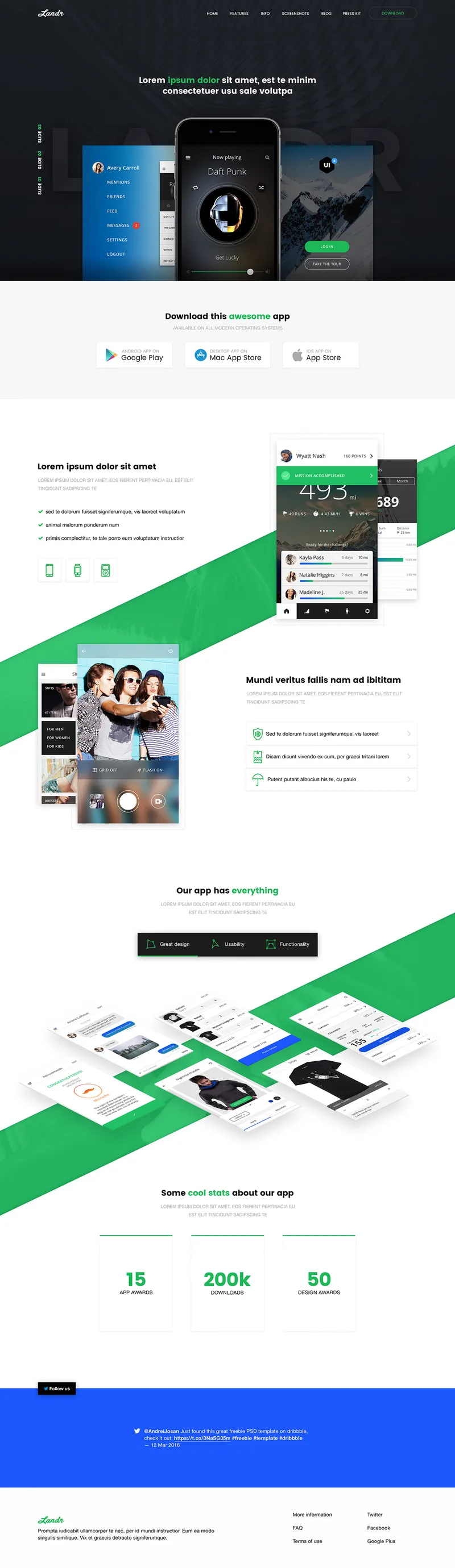 Free Web and Mobile PSD Template