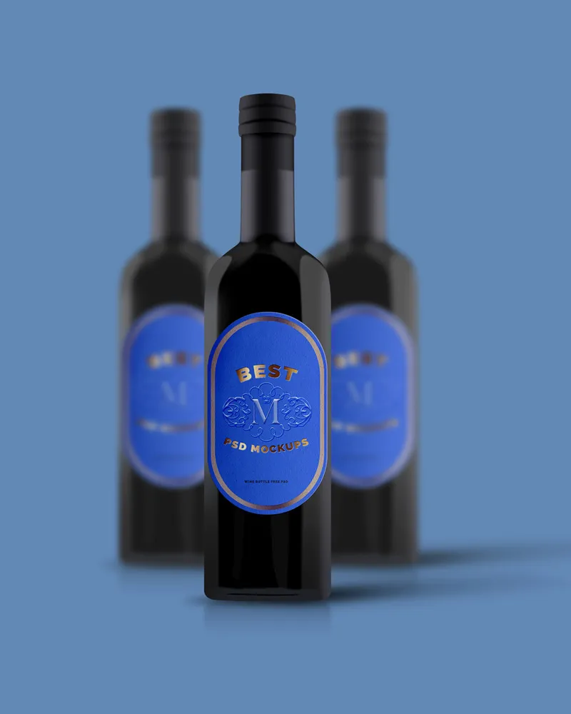 Free Wine Bottle Mockup