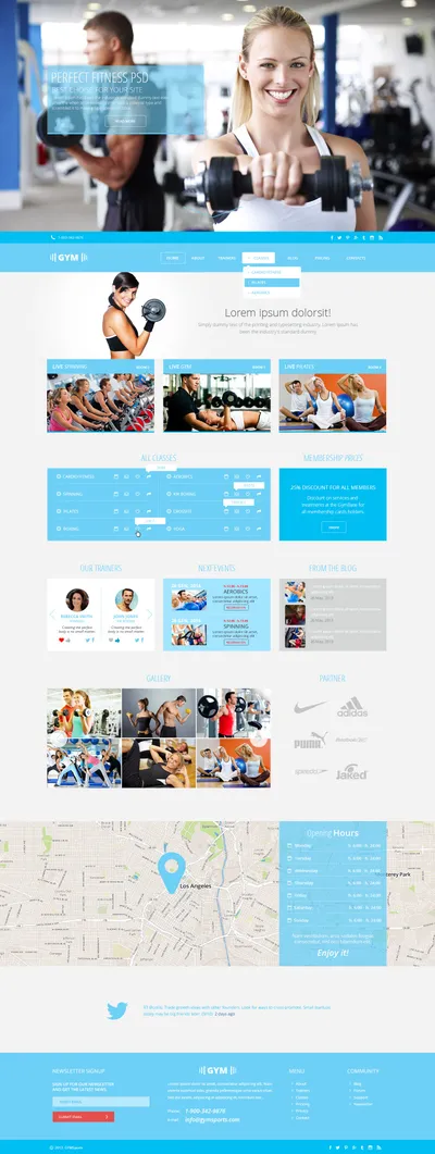 Gym Sports Free PSD Template