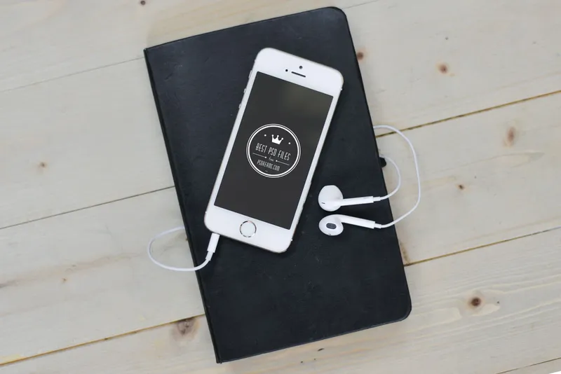 iPhone Mockup with Headphones