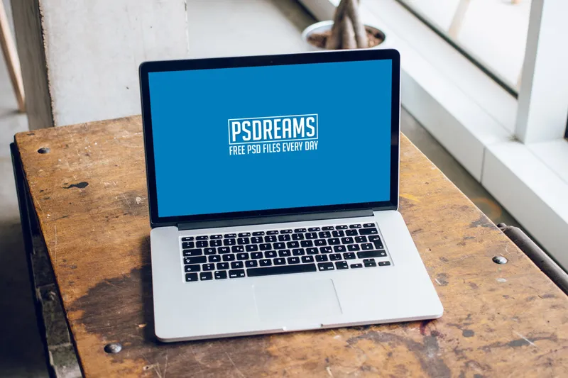 PSD Mockup MacBook on the Desk