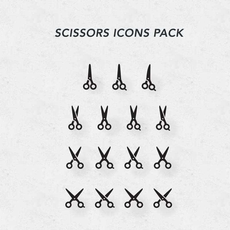 Scissors Icons PSD Pack