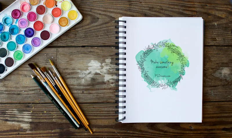 Sketchbook Free PSD Mockup