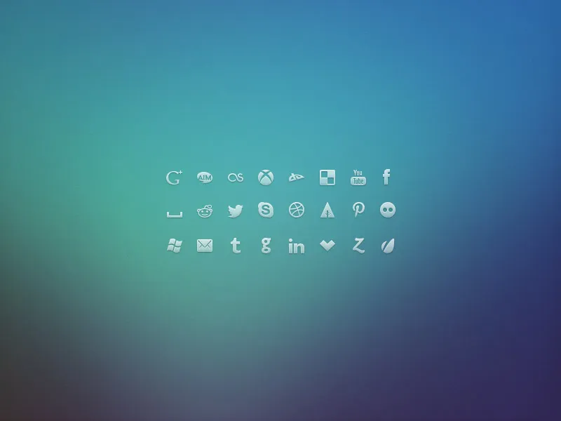 24 Social Network Glyph Icons