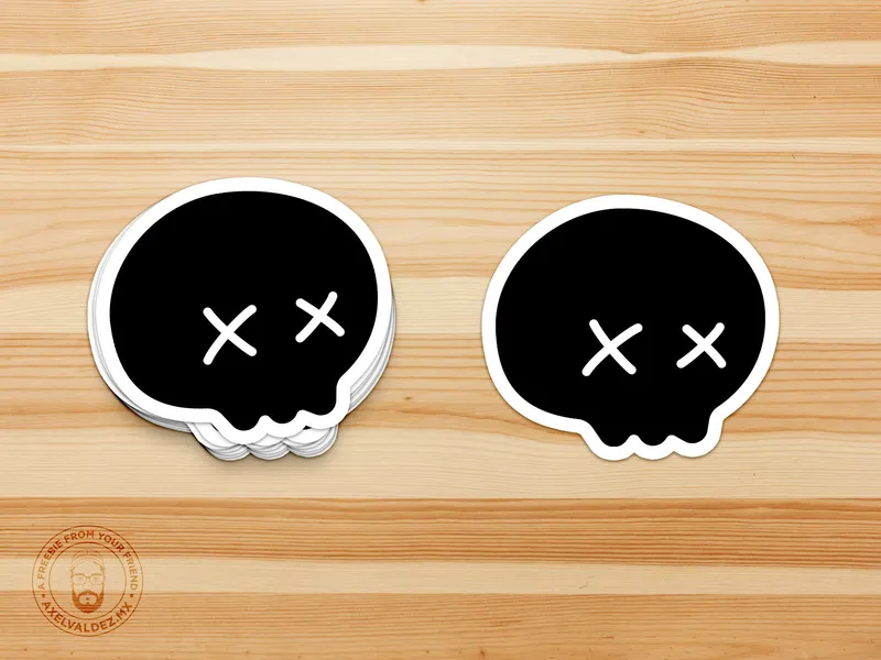 Stickers Stack PSD Mockup