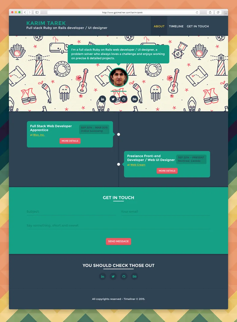 Timeliner User Profile