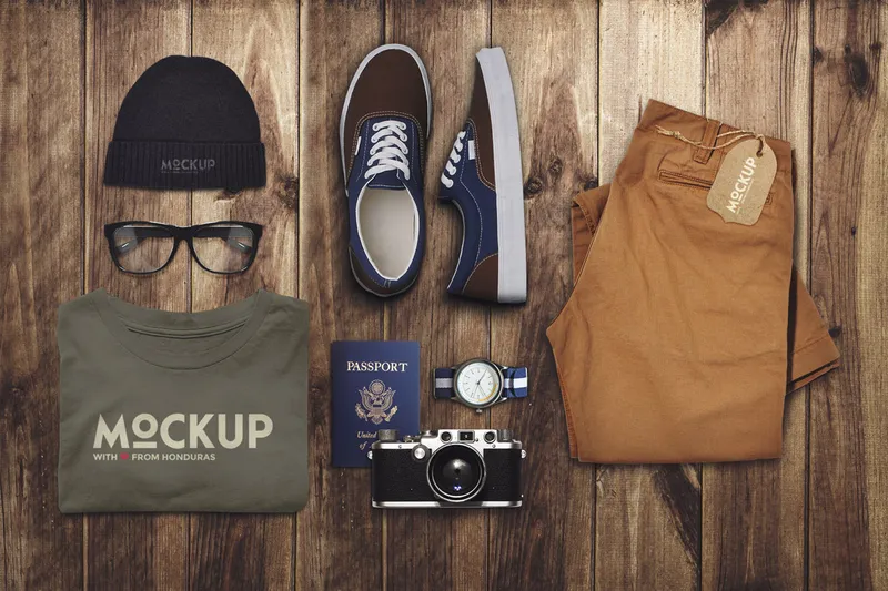 Travel and Clothes Mockup