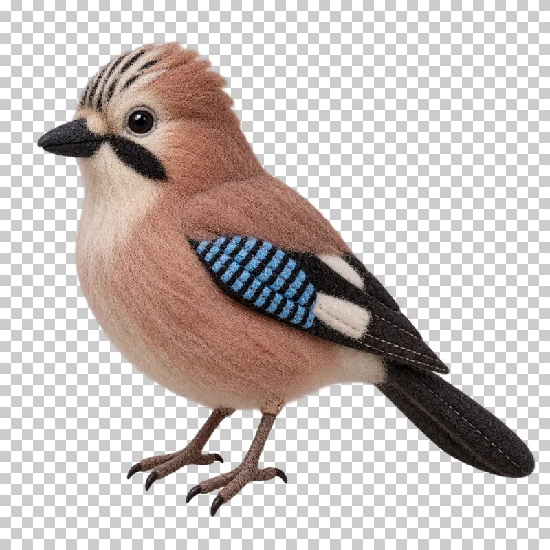A felt jay with warm brown plumage and a blue and black wing patch.