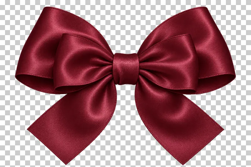 Deep burgundy double-layer satin hair bow with smaller front loops over a wider rear pair and two angled tails.