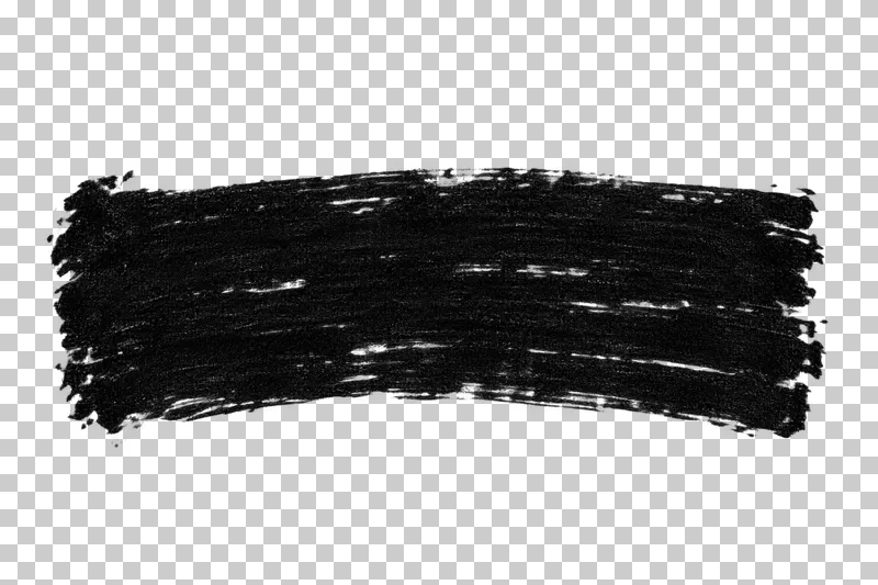 A dense black brush swipe with two blunt ends and an uneven rectangular outline.