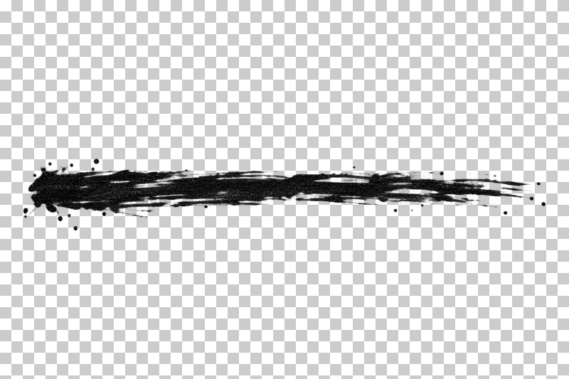 A thin horizontal black brush stroke with a ragged edge and small ink flecks.