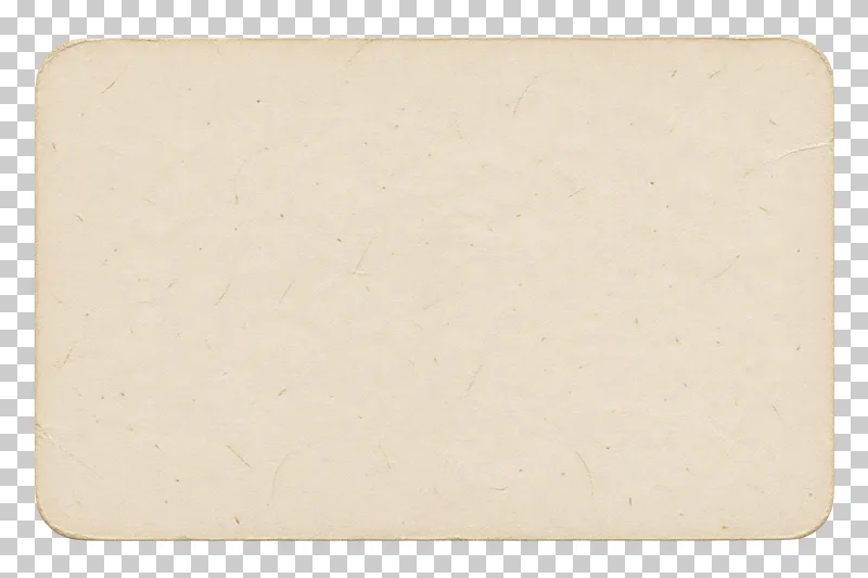 Blank cream correspondence card with rounded corners, viewed directly from above.