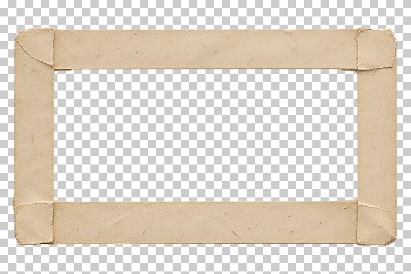 Frame built from four overlapping kraft strips with a transparent opening, viewed directly from above.
