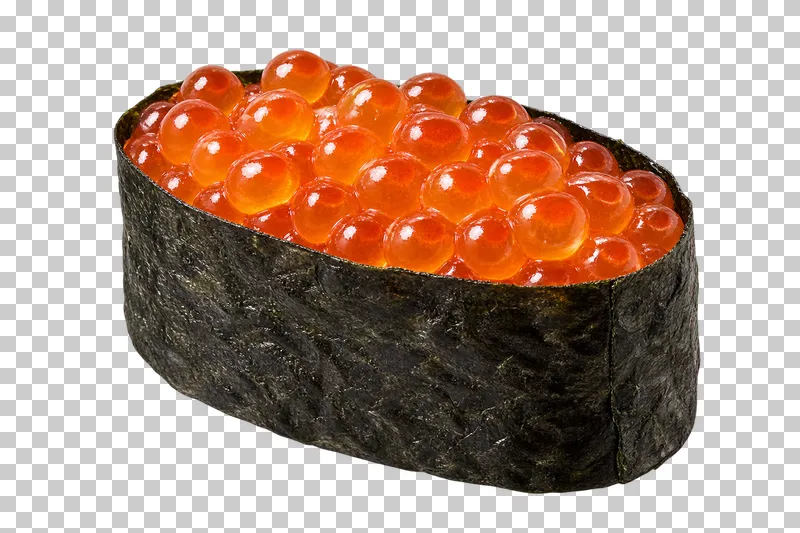 Salmon roe gunkan.
