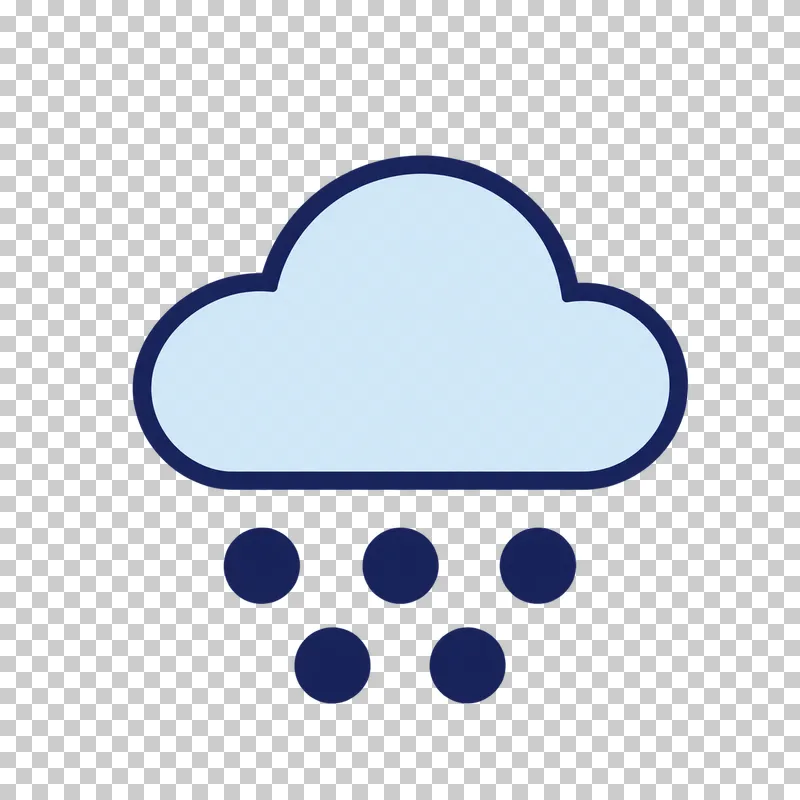 A light blue cloud outlined in navy sits above five navy circles arranged in two rows.