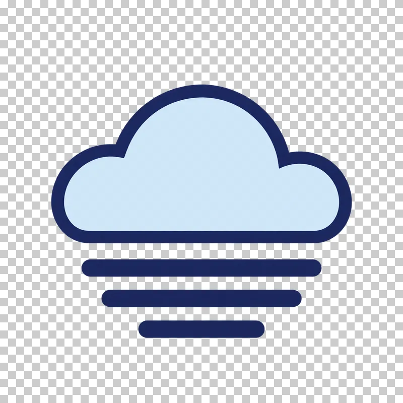 A light blue cloud outlined in navy sits above three rounded navy horizontal lines that shorten downward.