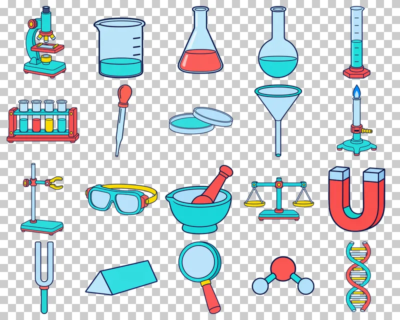 Science Lab PNG Collection: all 20 elements in one grid