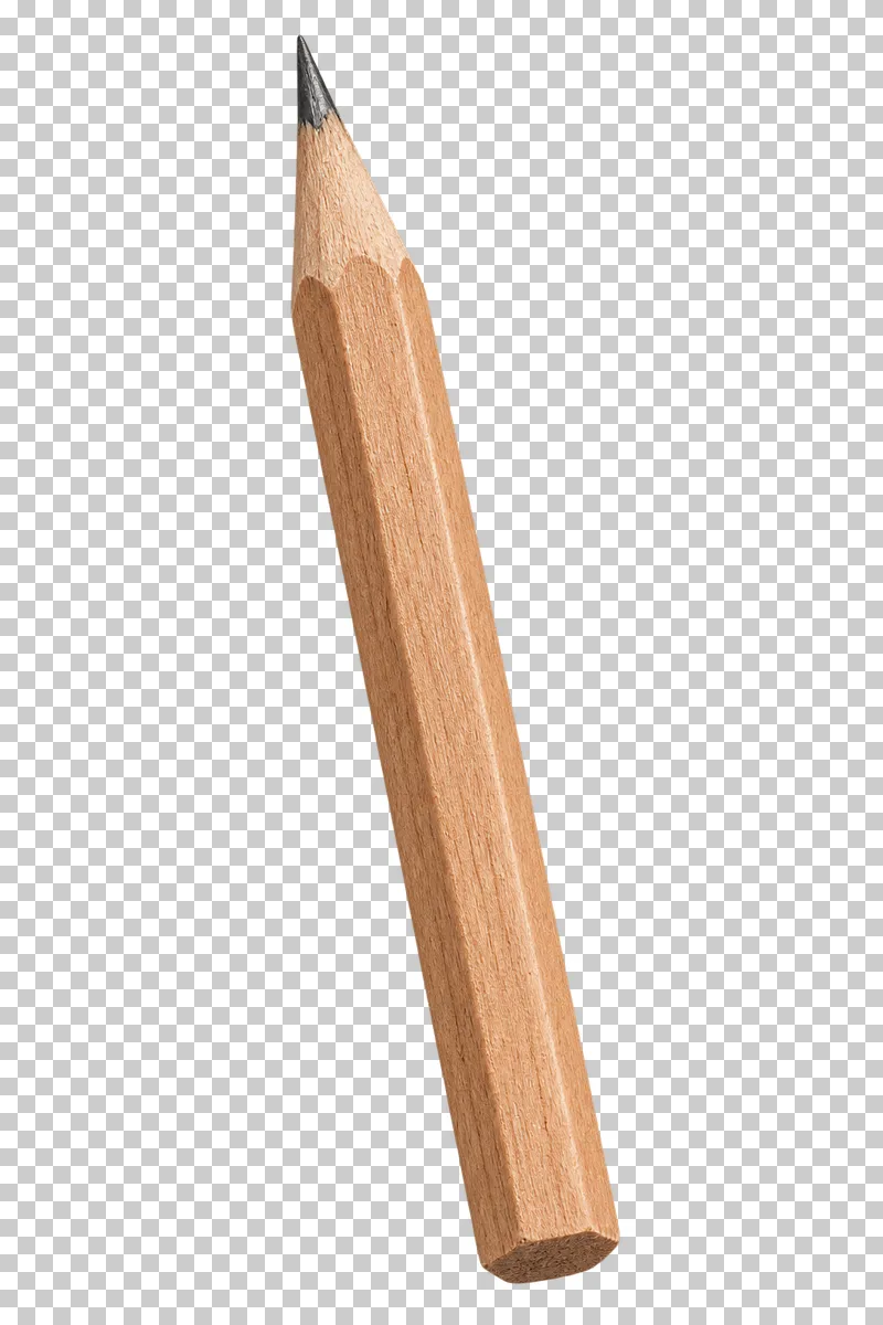 Sharpened graphite pencil with natural wooden tip