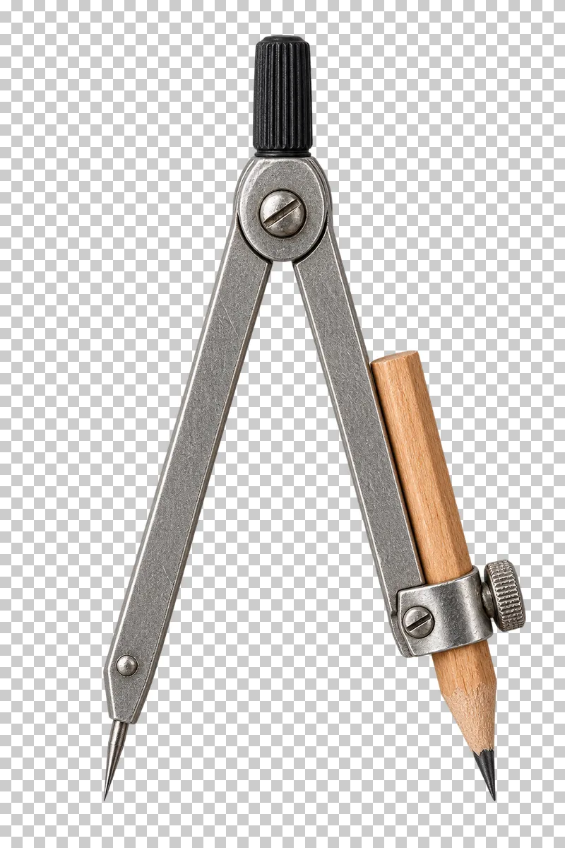Metal drawing compass with two articulated legs