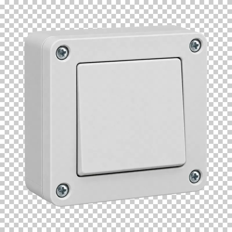 Photorealistic single light switch isolated on a transparent background.