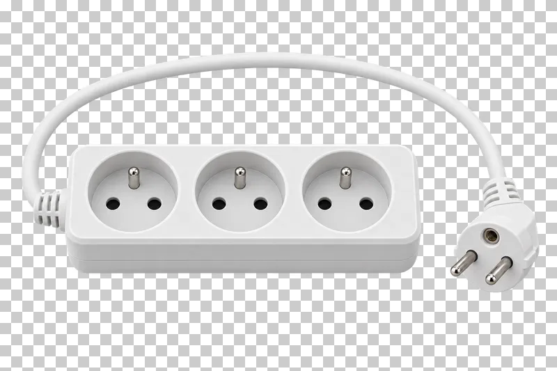 Photorealistic power strip isolated on a transparent background.