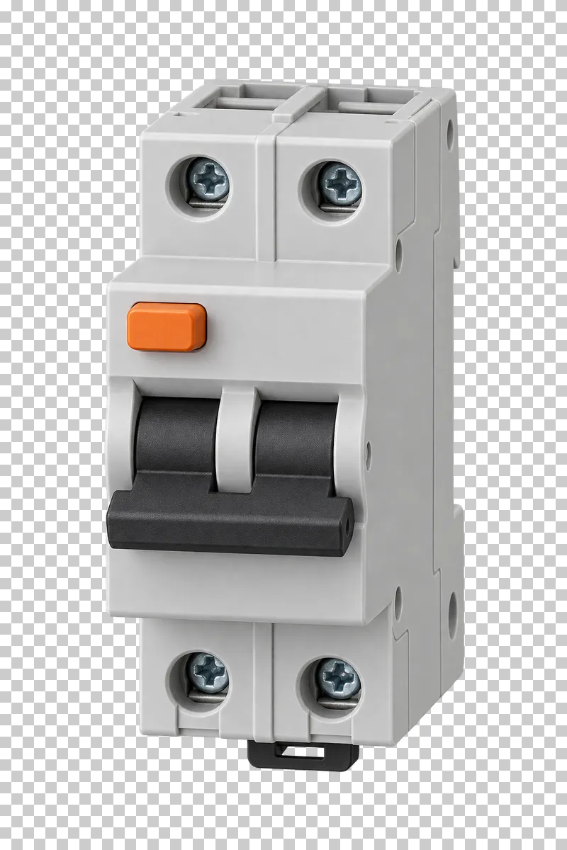 Photorealistic residual current device isolated on a transparent background.