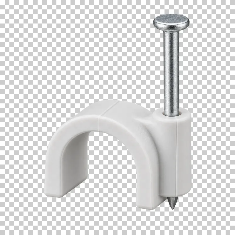 Photorealistic cable clip isolated on a transparent background.