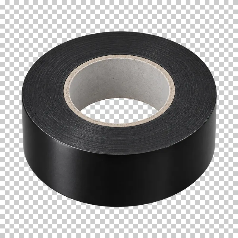 Photorealistic electrical tape roll isolated on a transparent background.